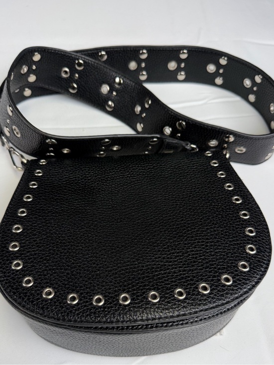 Steve Madden Handbags - Steve Madden Black Pebbled Satchel with Silver Eyelet Grommet Trim - beautiful